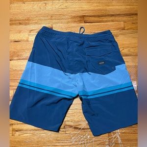 Blue Patterned Swim Shorts